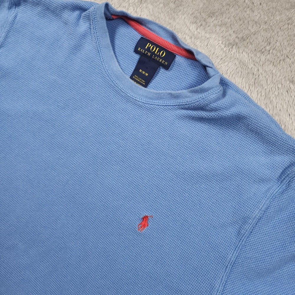 Polo Ralph Lauren Pajama Shirt Mens Medium (Fits Small) Waffle Knit Sleep Lounge - Picture 1 of 10